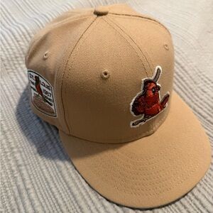 Tan Baseball Cap with Cardinal Embroidery